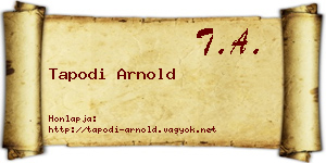 Tapodi Arnold névjegykártya